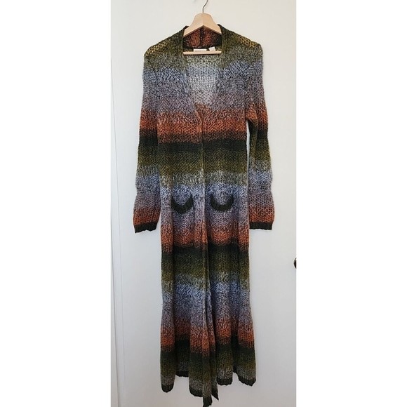 Anthropologie Sleeping On Snow Ombré Aura Cardigan Longline Duster Pockets Sz LP - Picture 3 of 11